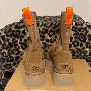 UGG Women's Brown Boots with Orange Pull Tabs
